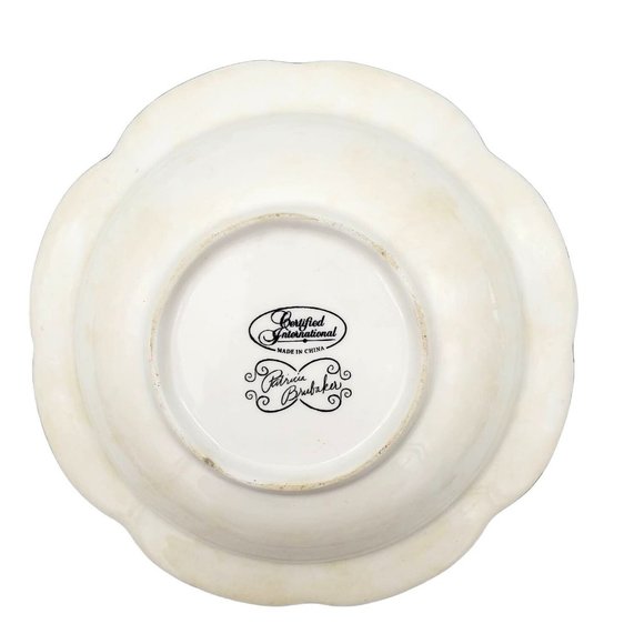 Blooming Herb Dill Ceramic Bowl Dragon Fly Hand Painted Patricia‎ Brubaker 9" - Picture 3 of 5